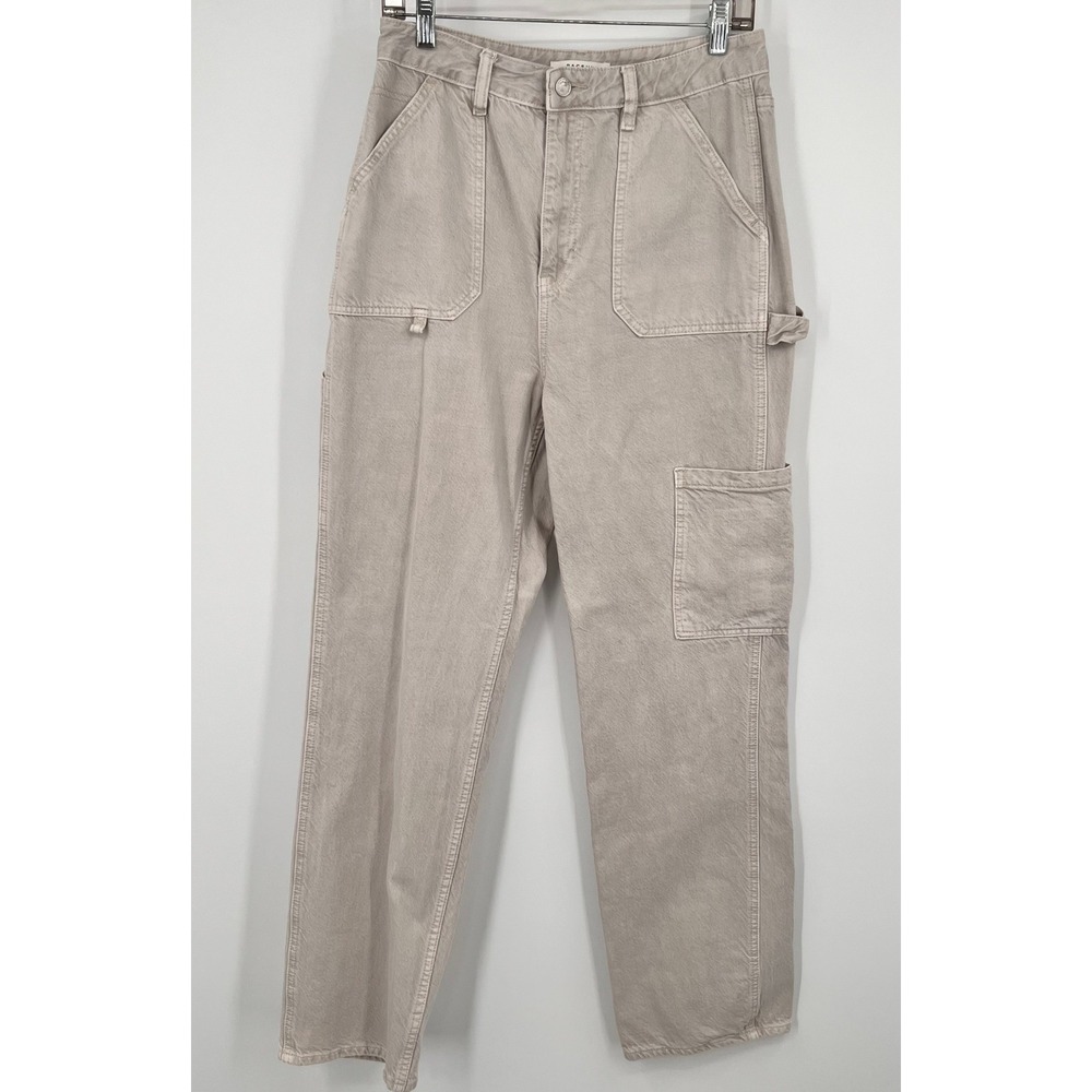 PacSun 90s BF Carpenter Pants Light Grey High Waisted Utility Trousers Size 30